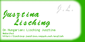 jusztina lisching business card